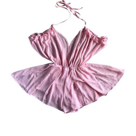 Unknown Pants - Sexy Pink Open-Back Romper Dress – Fits Small - Made in Peru
